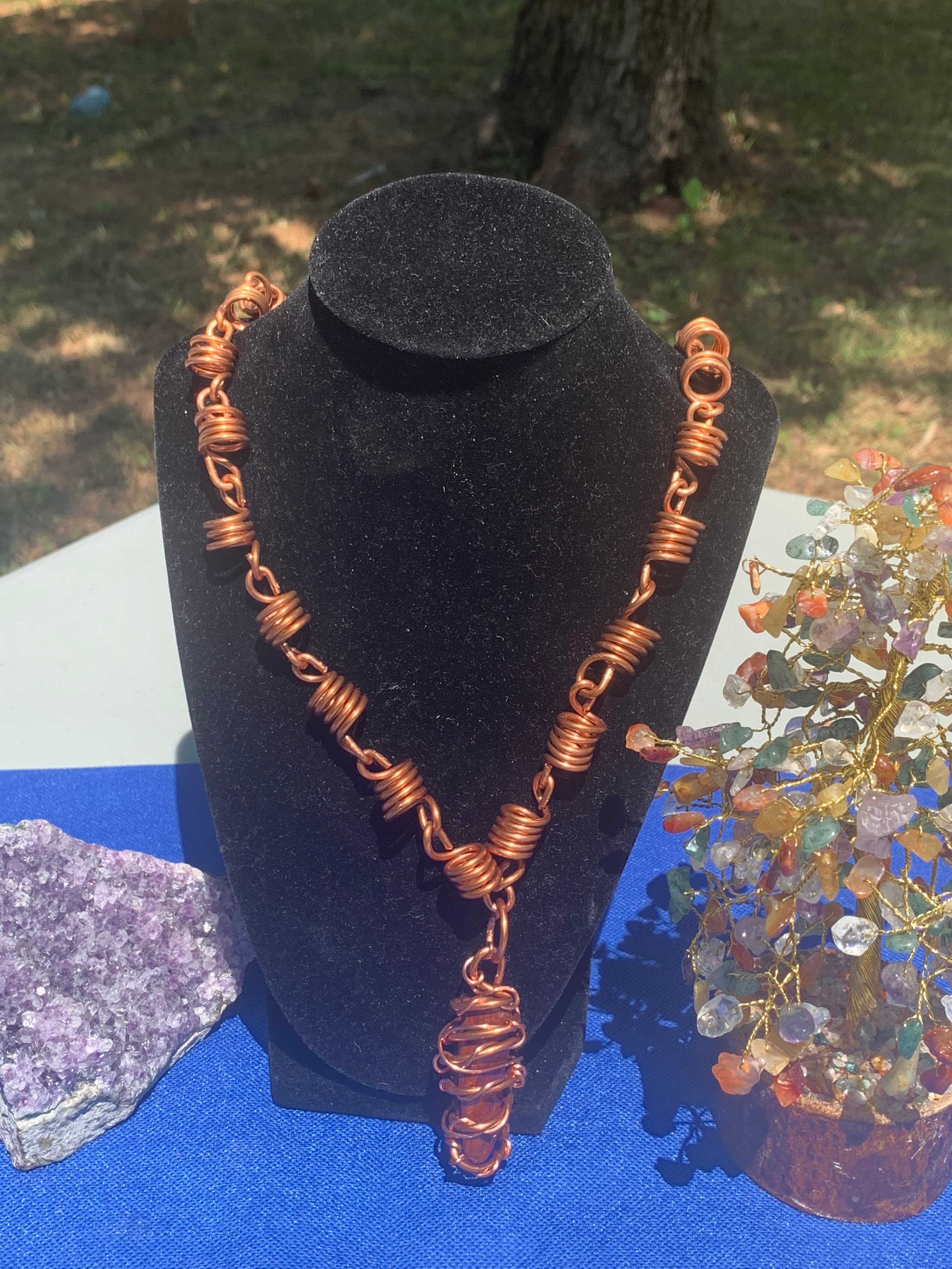 COPPER COIL Jasper Necklace