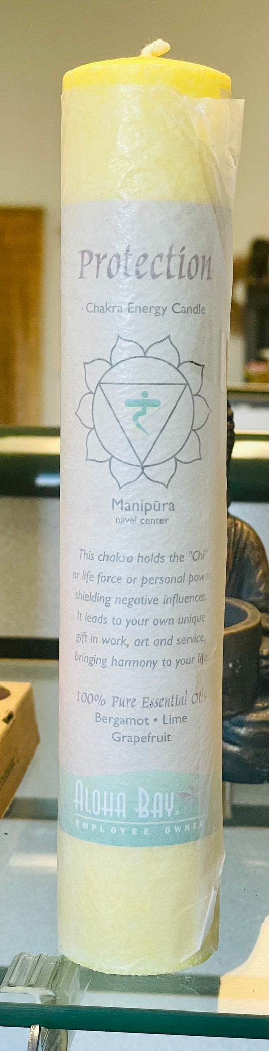 Solar plexus chakra pillar candle