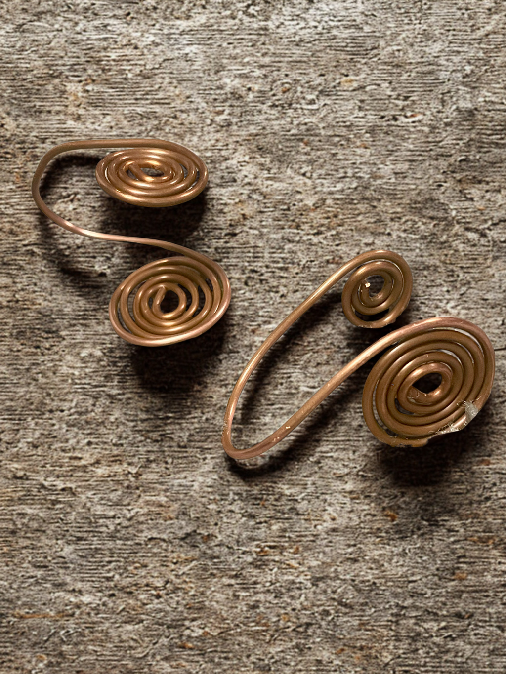 Copper Spiral cuffs Set