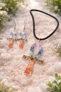 You choose the crystal! Sacred Ankh Jewelry Set – Earrings & Necklace