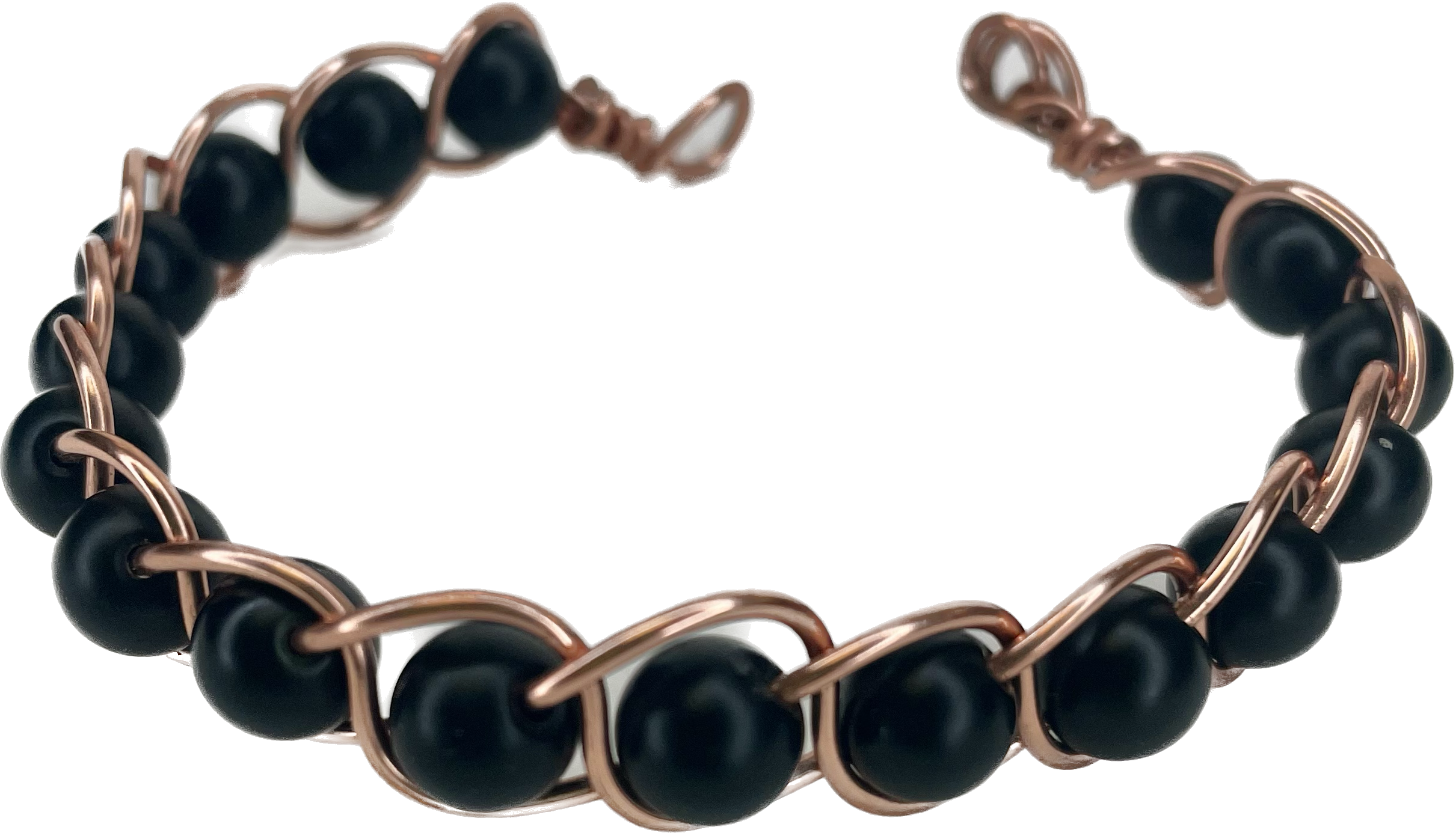 Gemstone copper bangle