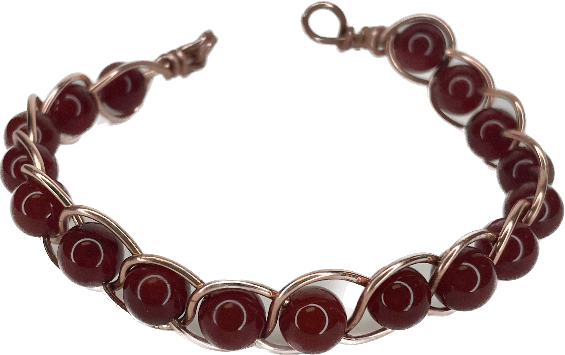 Gemstone copper bangle