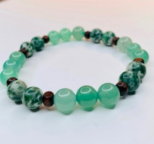 Tree Agate 💚 Gemstone Beaded Bracelet!!