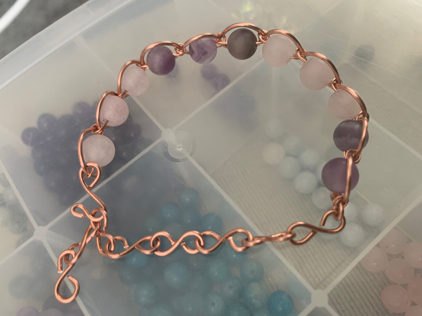 Copper bead bracelet