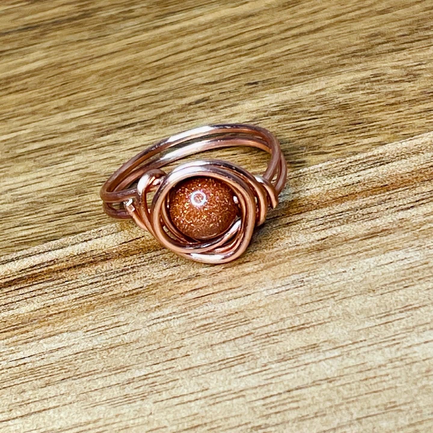 Copper gemstone rings