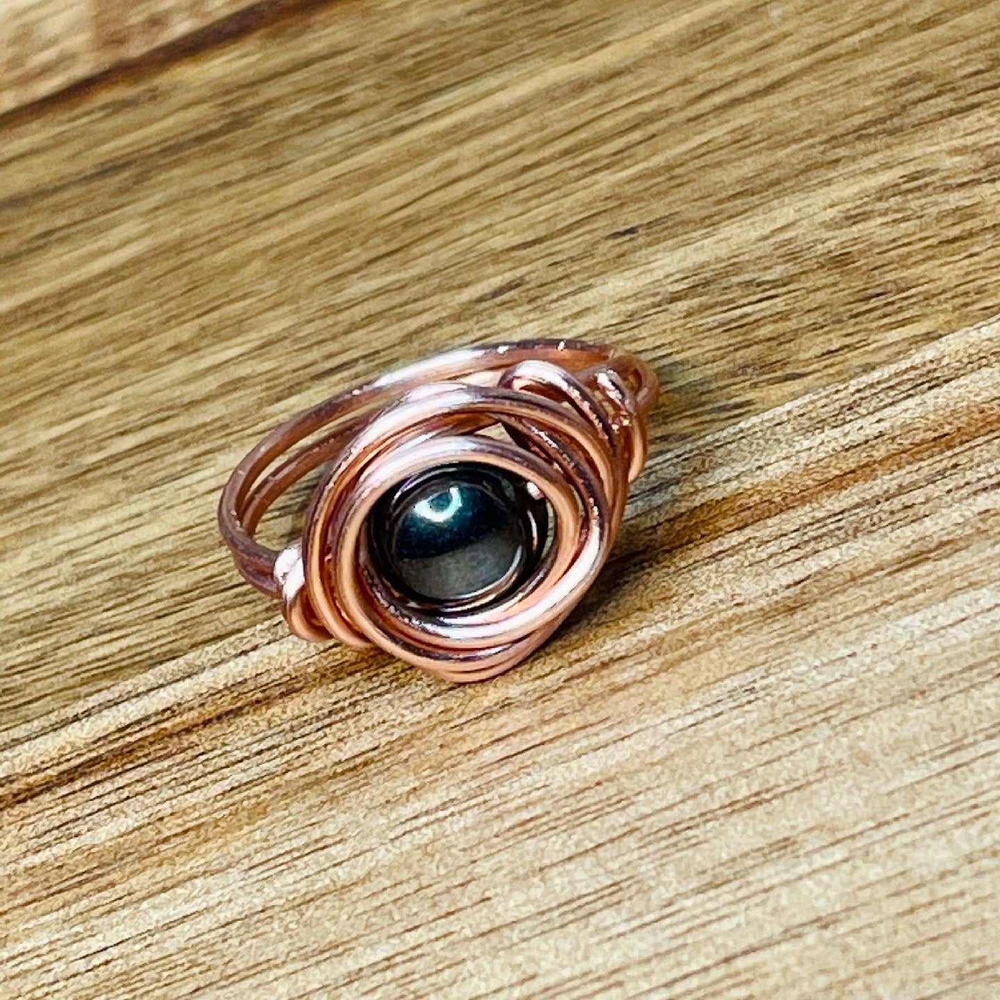 Copper gemstone rings