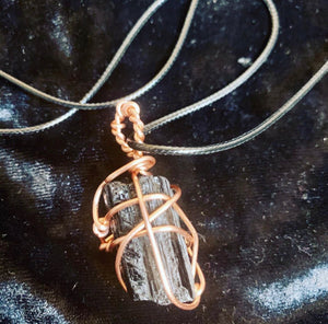 Black Tourmaline wire wrapped necklaces