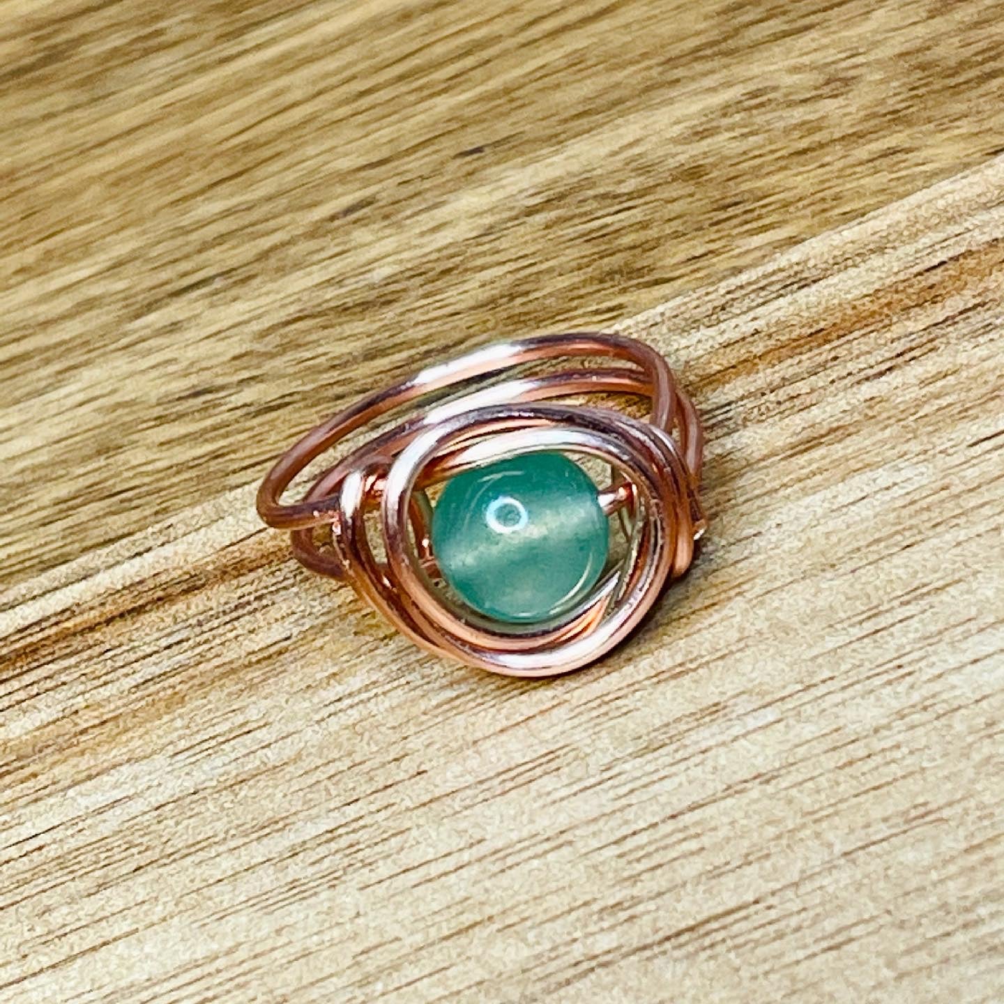 Copper gemstone rings